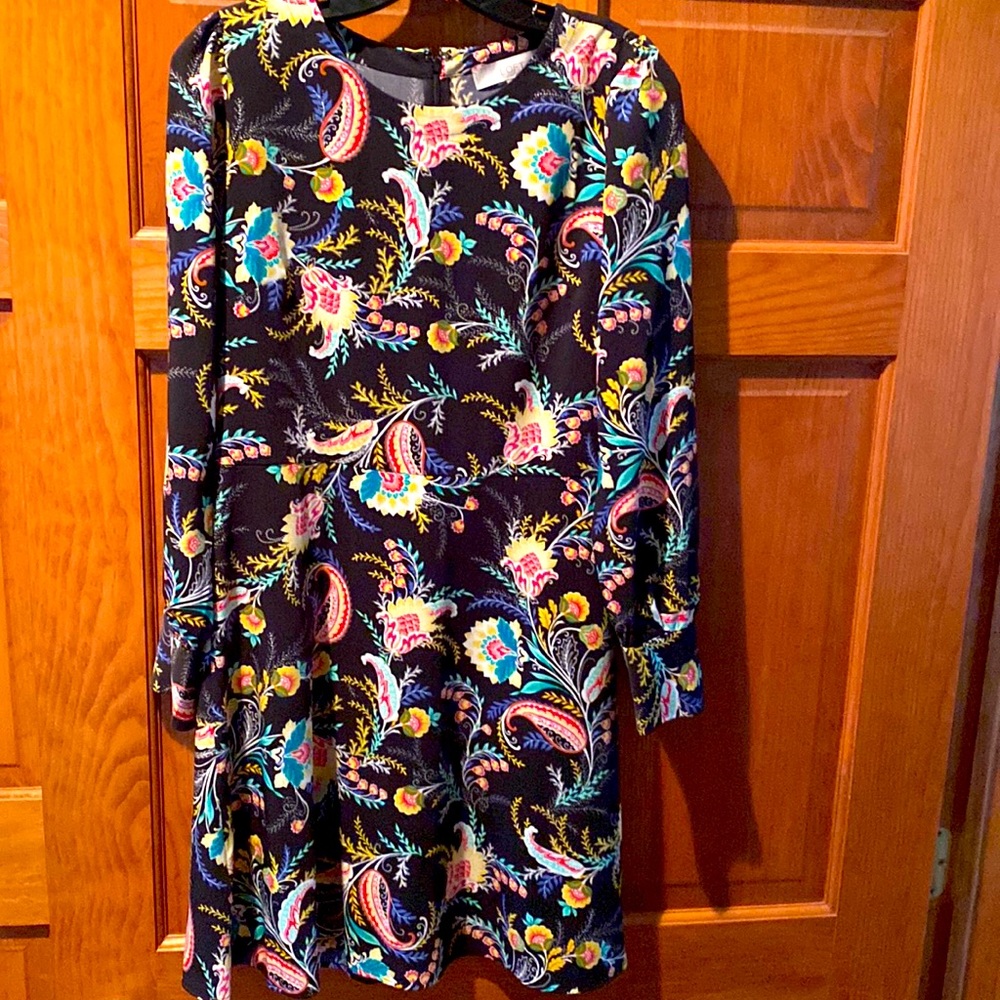 Loft Black flowered Dress Size 6